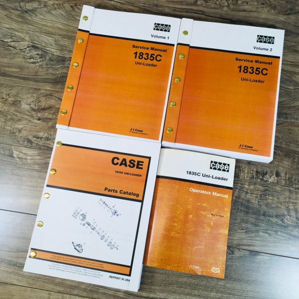 Case 1835C Skid Steer Uni-Loader Service Manual Parts Catalog Operators Set