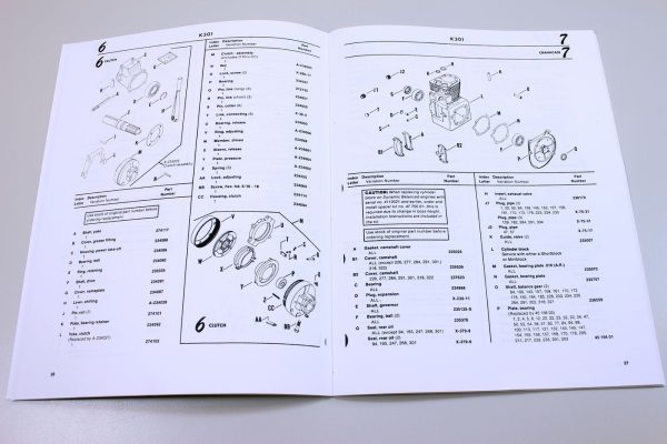 Kohler K301 12Hp Engine Generator Parts Catalog Manual Exploded Views Numbers - Image 3