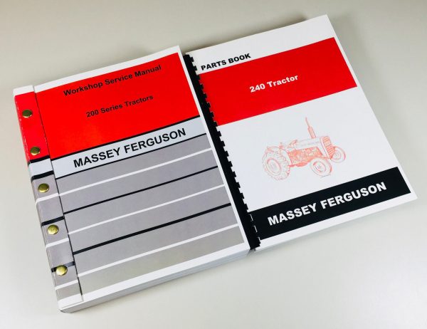 Massey Ferguson Mf 240 Tractor Service Repair Manual Parts Catalog Shop Set Book