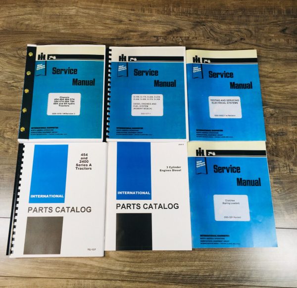 International 454 Diesel Tractor Service Parts Manual Set Repair Shop Catalog
