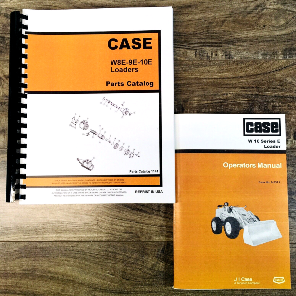 Case W10E Wheel Loader Parts Operators Manual Catalog Set Owners Assembly Book