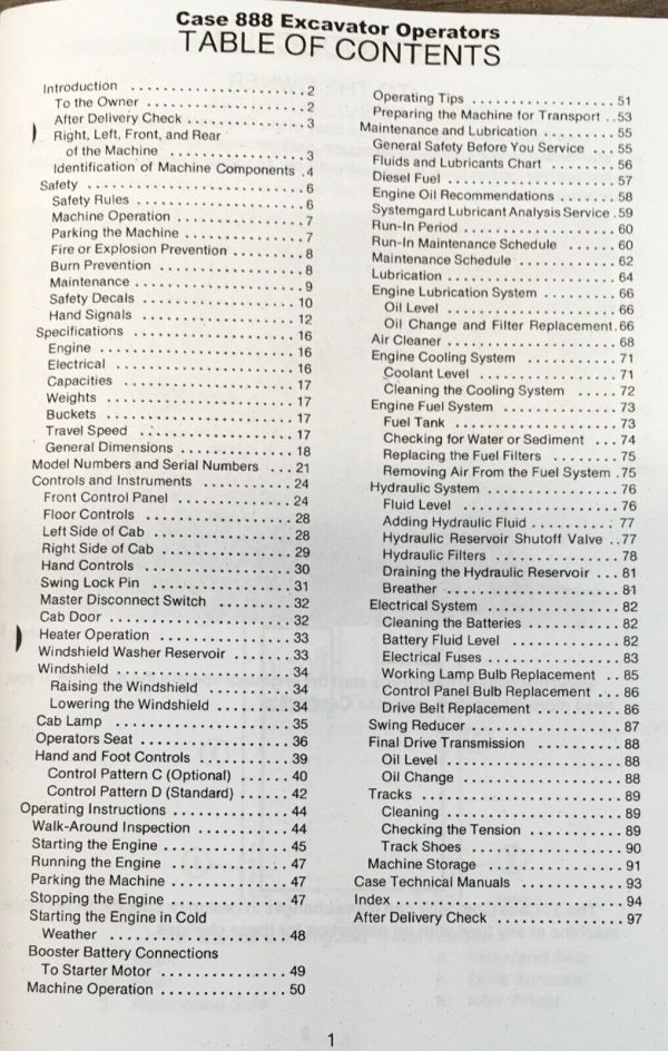 Case 888 Excavator Crawler Parts Operators Manual Owners Set PIN 0015041-After - Image 2