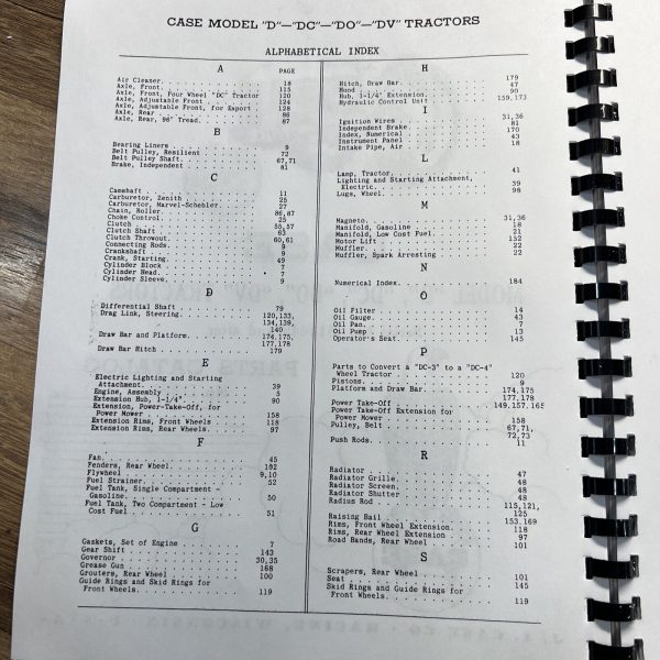 J.I. Case D Dc Do Dv Tractors Parts Manual Catalog Book S/N 4511449 And Up - Image 2