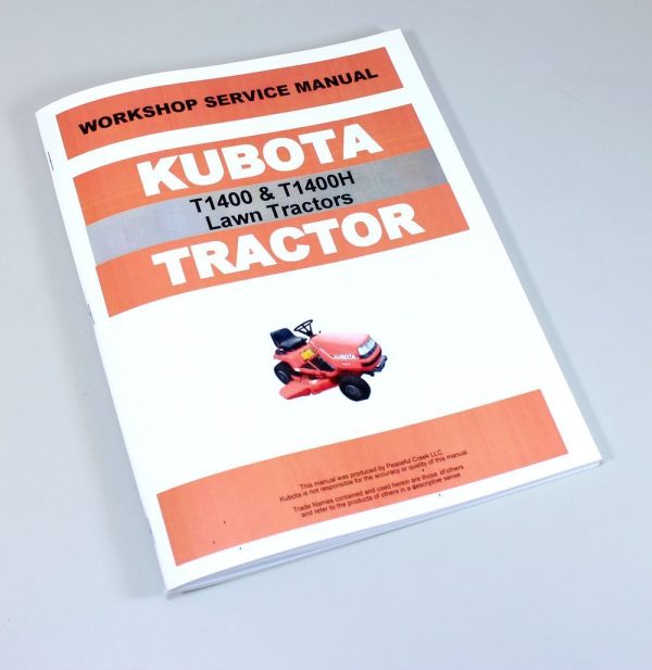 Kubota T1400 T1400H Lawn Tractor Workshop Service Manual Shop Repair Book