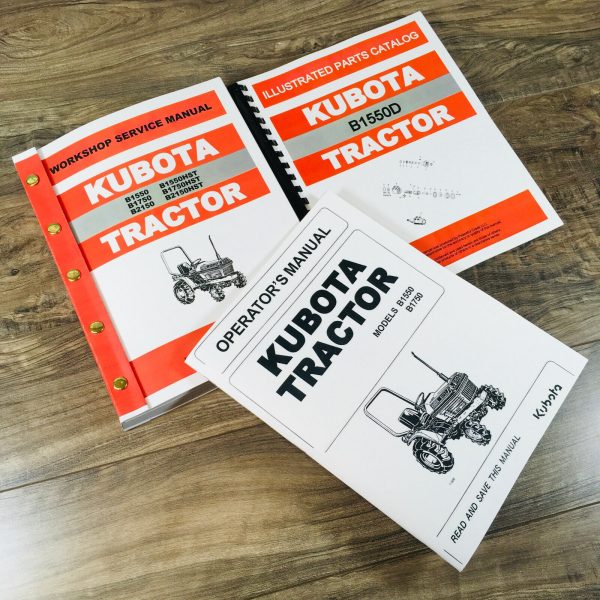 Kubota B1550D B1550 4Wd Tractor Service Repair Manual Parts Catalog Operators