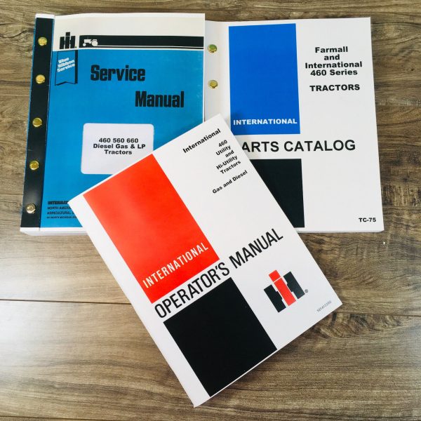 International 460 Utility Tractor Service Parts Operators Manual Set Repair Shop