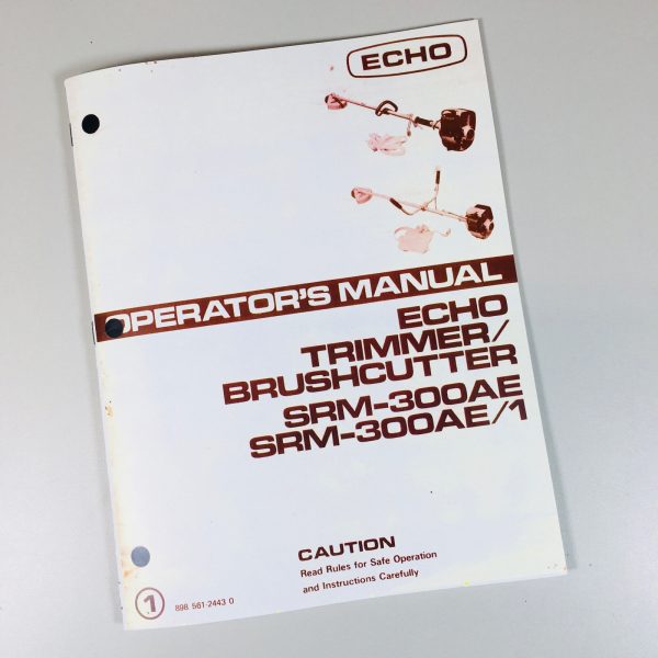 Echo Srm-300Ae Srm-300Ae/1 Trimmer Brushcutter Operators Owners Manual 2 Cycle