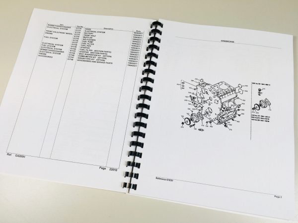 Kubota G4200H Tractor Parts Assembly Manual Catalog Exploded Views Numbers - Image 2