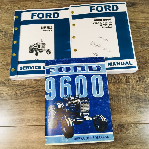 Ford 9600 Tractor Service Parts Operators Manual Owners Repair Shop Set Workshop