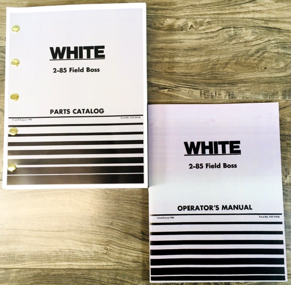 White 2-85 Field Boss Tractor Parts Operators Manual Set Owners Catalog Book