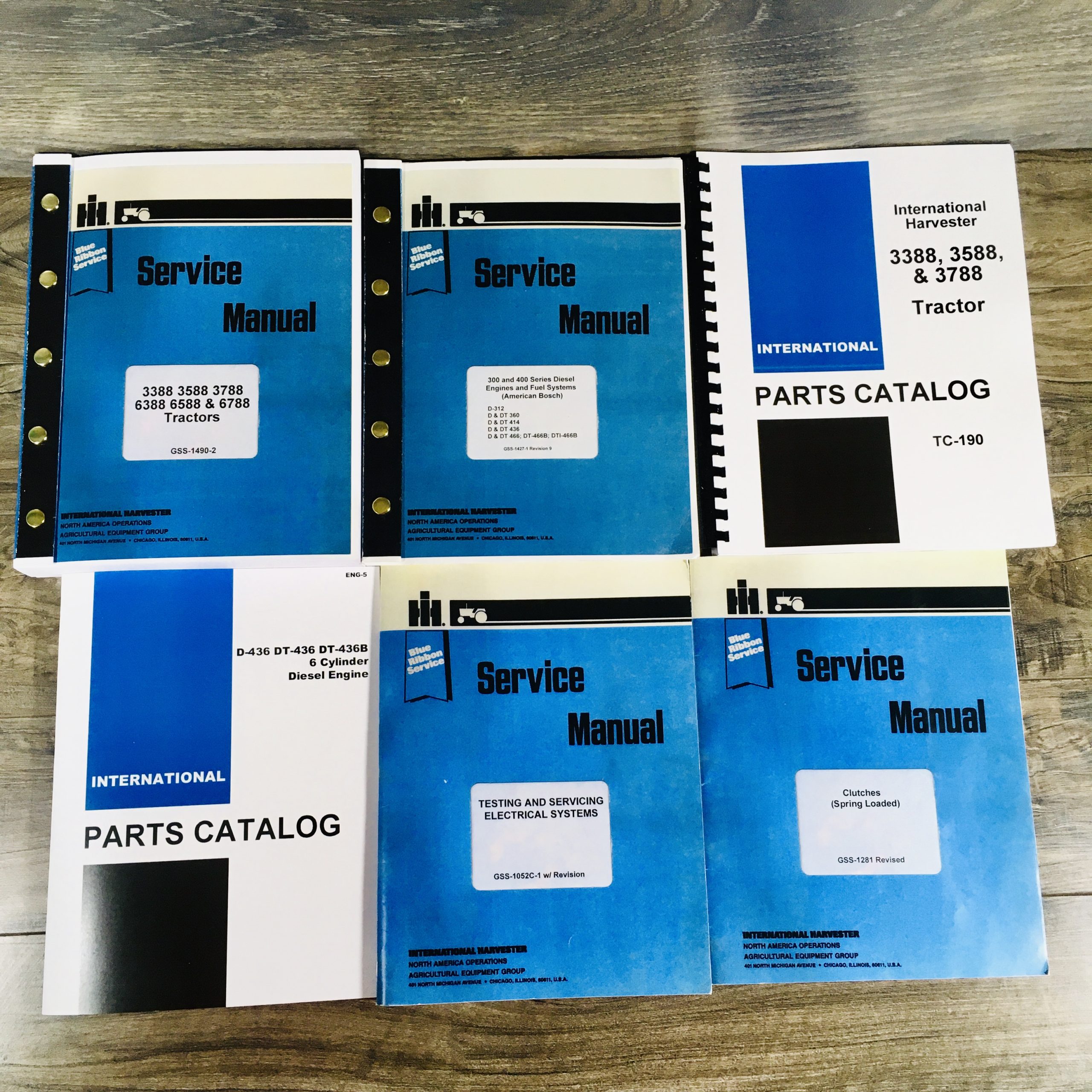 International 3388 Tractor Service Parts Catalog Manual Complete Shop Set DT436B